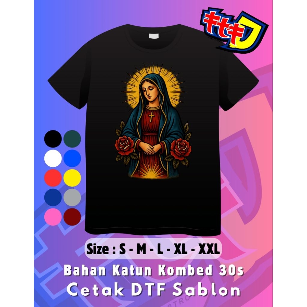 Tshirt Kaos Kristiani Bunda Maria (BM07)