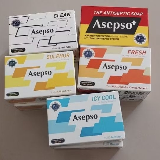 Sabun Antiseptik Asepso 80g - Asepso+ / Asepso Fresh / Asepso Clean / Asepso Sulphur / Icy Cool