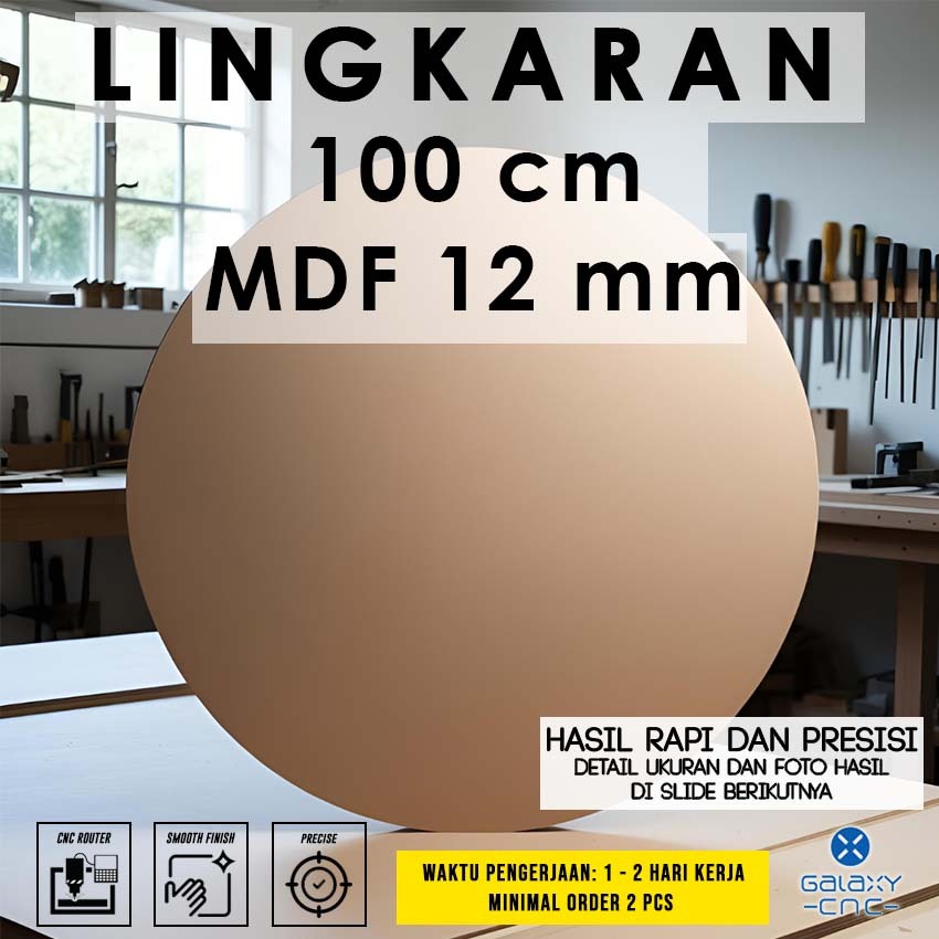 Lingkaran 100 cm - MDF 12 mm - MDF board / papan MDF kayu
