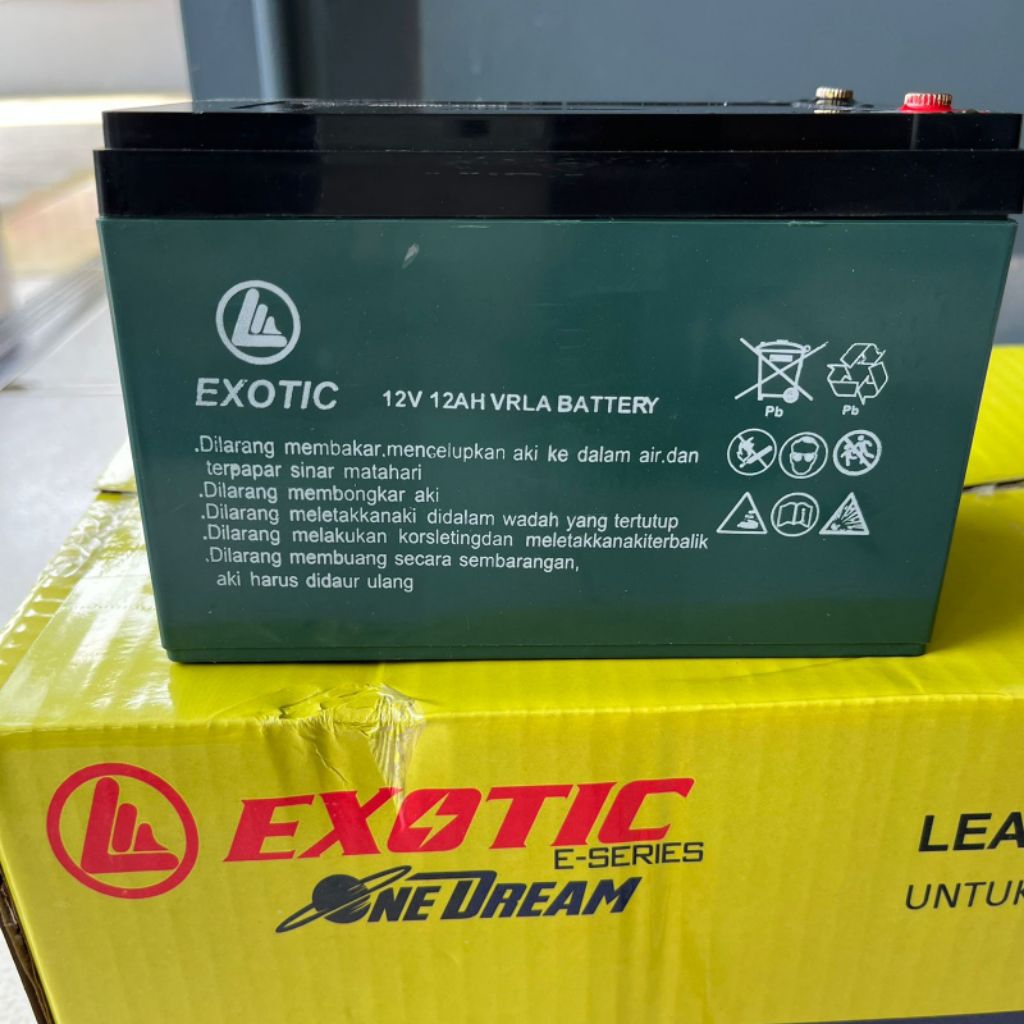 AKI SEPEDA LISTRIK 12V 12AH EXOTIC NEW BISA UNTUK SEPEDA LISTRIK EXOTIC, PACIFIC, UWINFLY, GODA