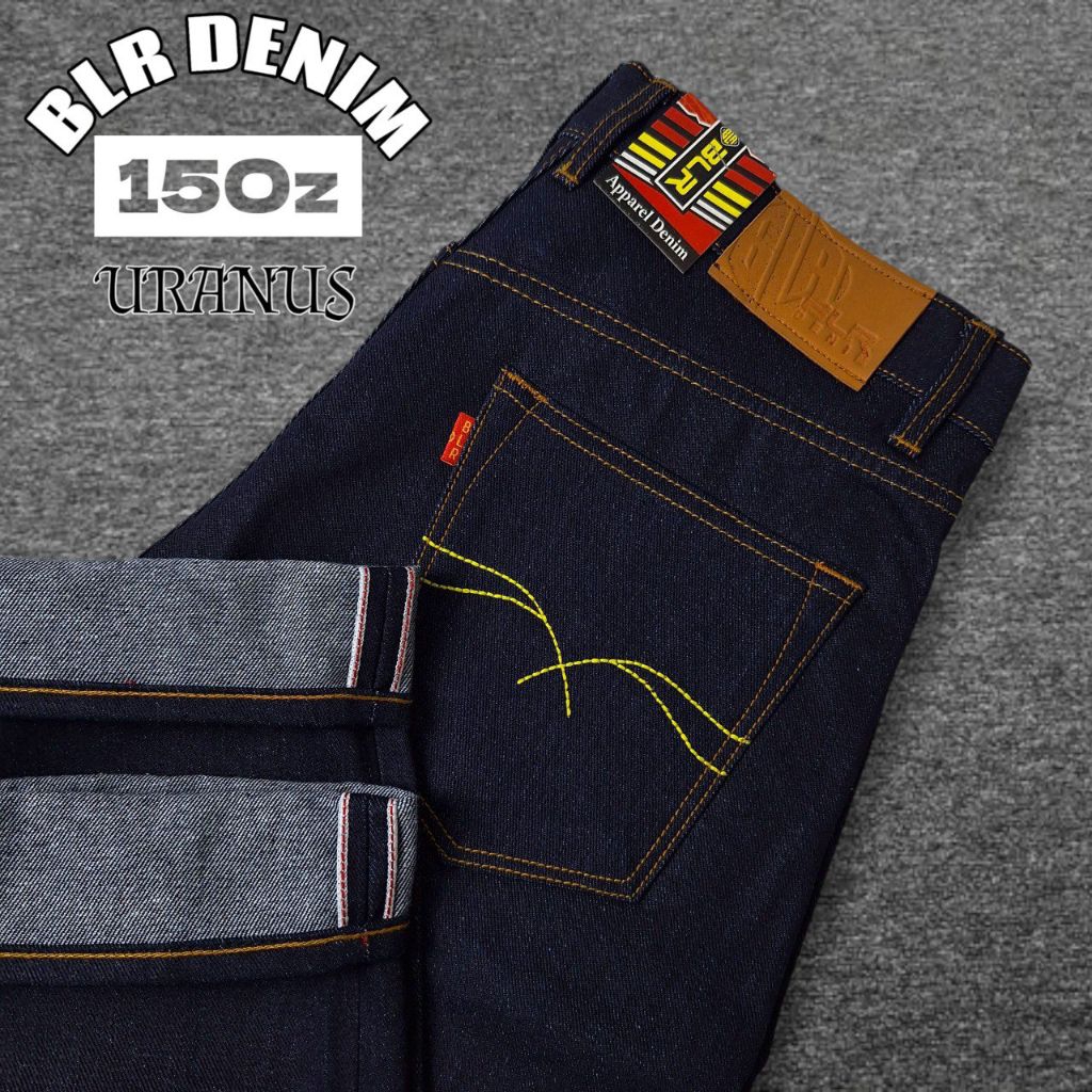 BLR DENIM - Celana Denim Blue Indigo 15oz Selvedge accent Sanforized Handmade Art URANUS