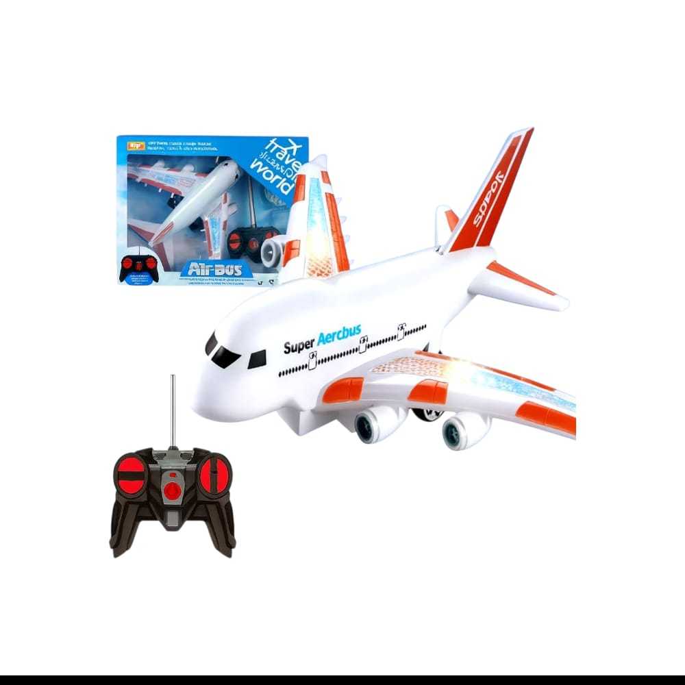 Dtoyz- Mainan Anak Remot Control Pesawat Airbus Lampu