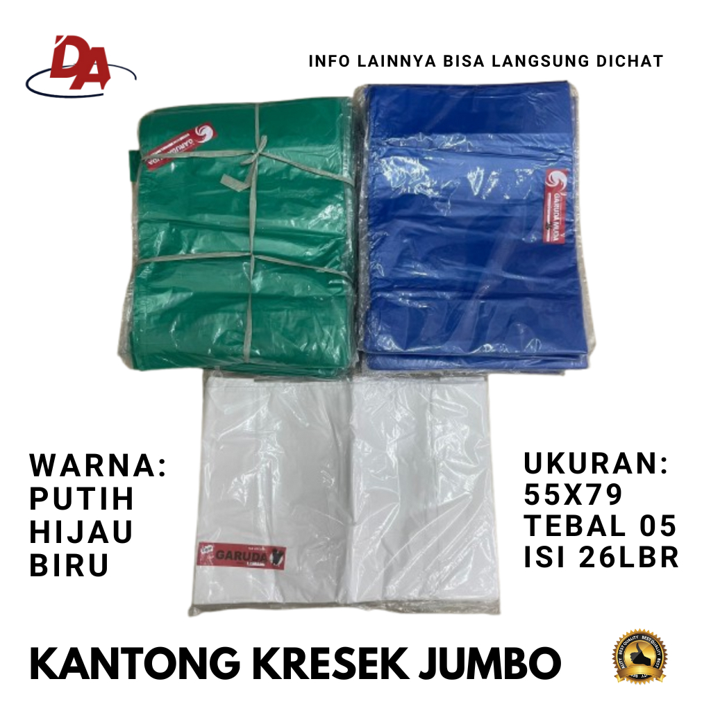 Kantong Kresek Super Jumbo Warna - Kresek Jumbo - Kantong Plastik - Kresek Warna - Kresek Putih