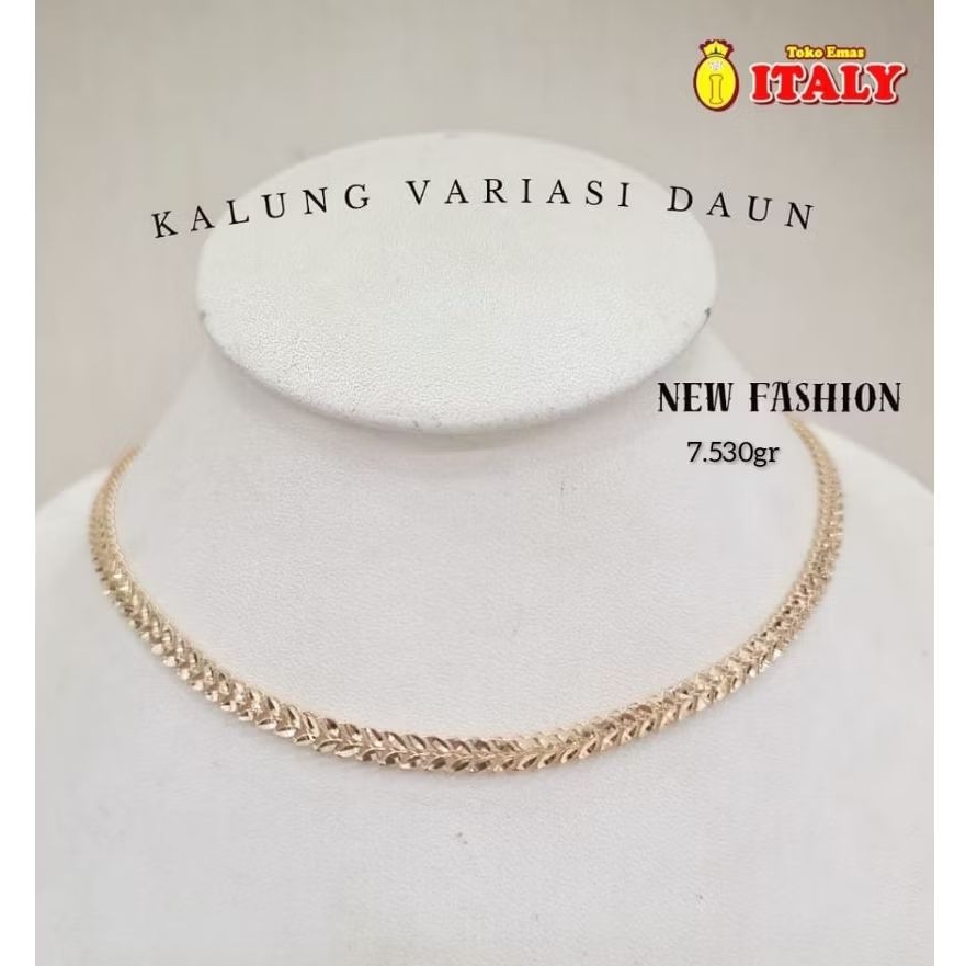 kalung emas tua variasi daun full