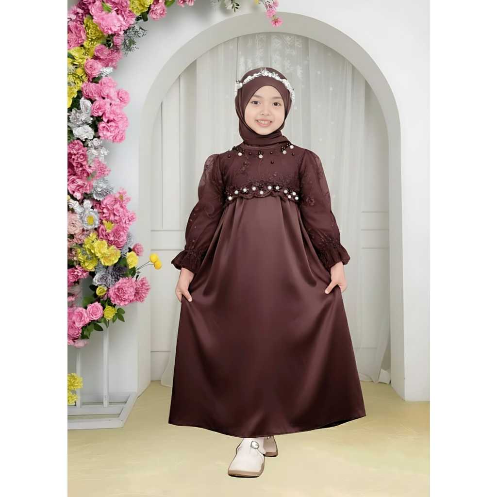 Kids Sifa (2tahun)(3-5tahun)(6-8tahun)(9-11tahun) Gamis brokat anak perempuan Gaun anak perempuan Dr