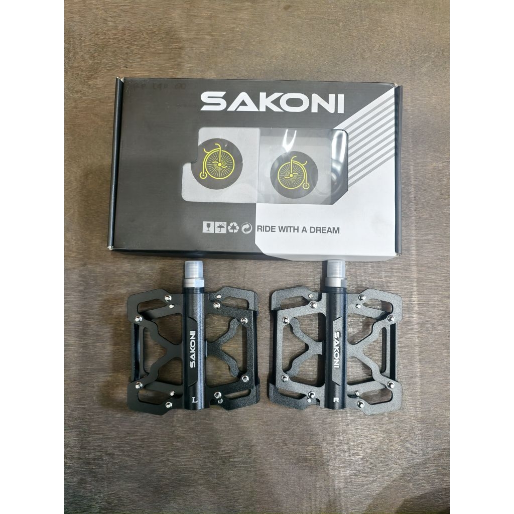PEDAL BMX / MTB SAKONI ALLOY BEARING HITAM AS BESAR
