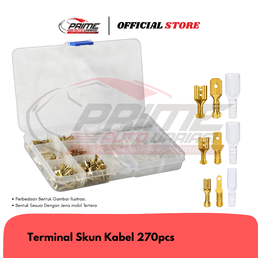 Skun Terminal Gepeng Skun Kabel Insulated Connector Male Female 270Pcs Per Box