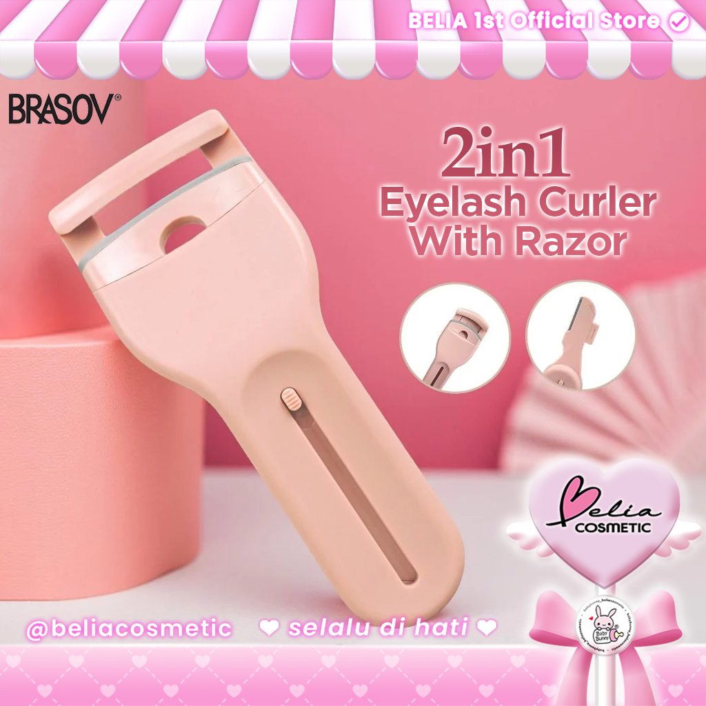 ❤ BELIA ❤ BRASOV 2in1 Eyelash Curler With Razor 10.5 cm | Penjepit Bulu Mata | Pencukur Alis Woman