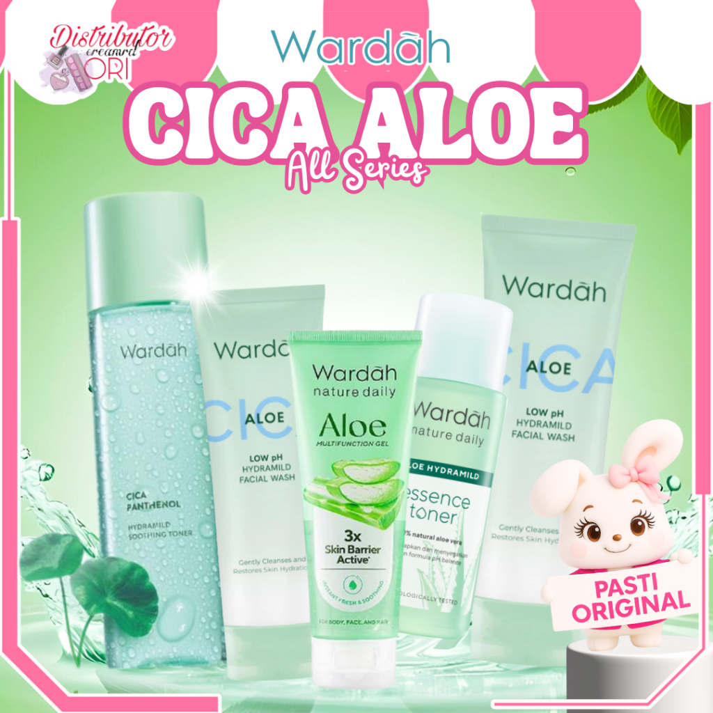 WARDAH Nature Daily Aloe Vera Hydramild SERIES Facial Wash / Multifunction Gel / Moisturizer Cream /