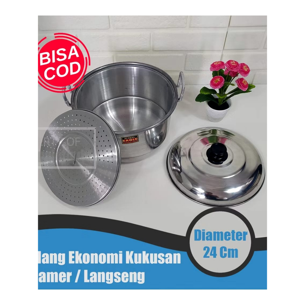 Dandang global eagle/ panci kukus serbaguna / Panci Kukus 24cm Aluminium Global Eagle / Kukusan / St