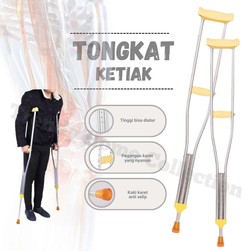 Tongkat Ketiak Kruk Stainless/Kruk Tongkat Bantu Jalan