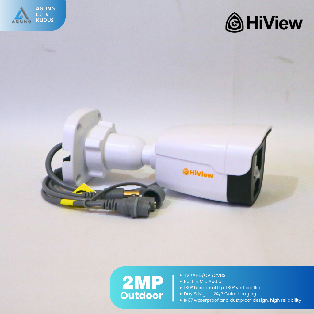 Kamera CCTV Outdoor 2MP ColorVu + Audio | BHV-B127PS C Series Hiview | Full Warna Siang & Malam