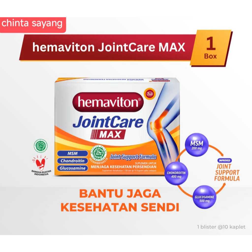 Hemaviton JointCare MAX Suplemen Sendi [1 Blister isi 10 Kaplet] READY