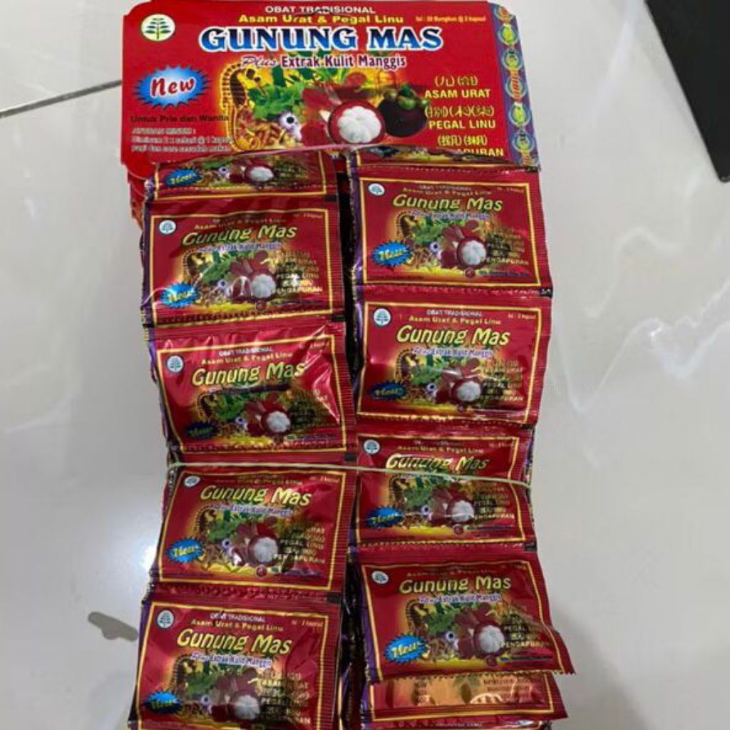 GUNUNG MAS PLUS EXTRAK KULIT MANGGIS | ASAM URAT & PEGAL LINU