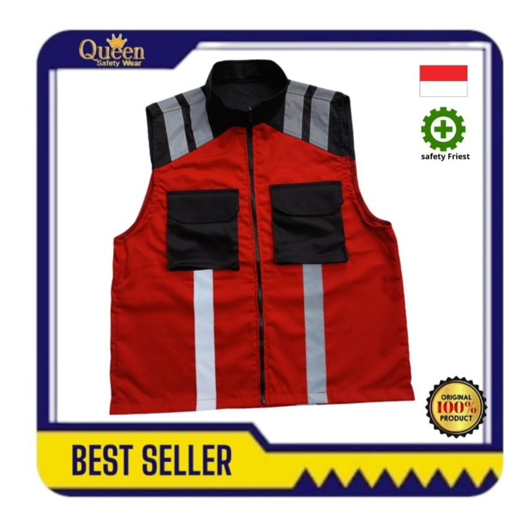 CUSTOM ROMPI SAFETY / SAFETY VEST MODEL KERAH / ROMPI PROYEK ROMPI