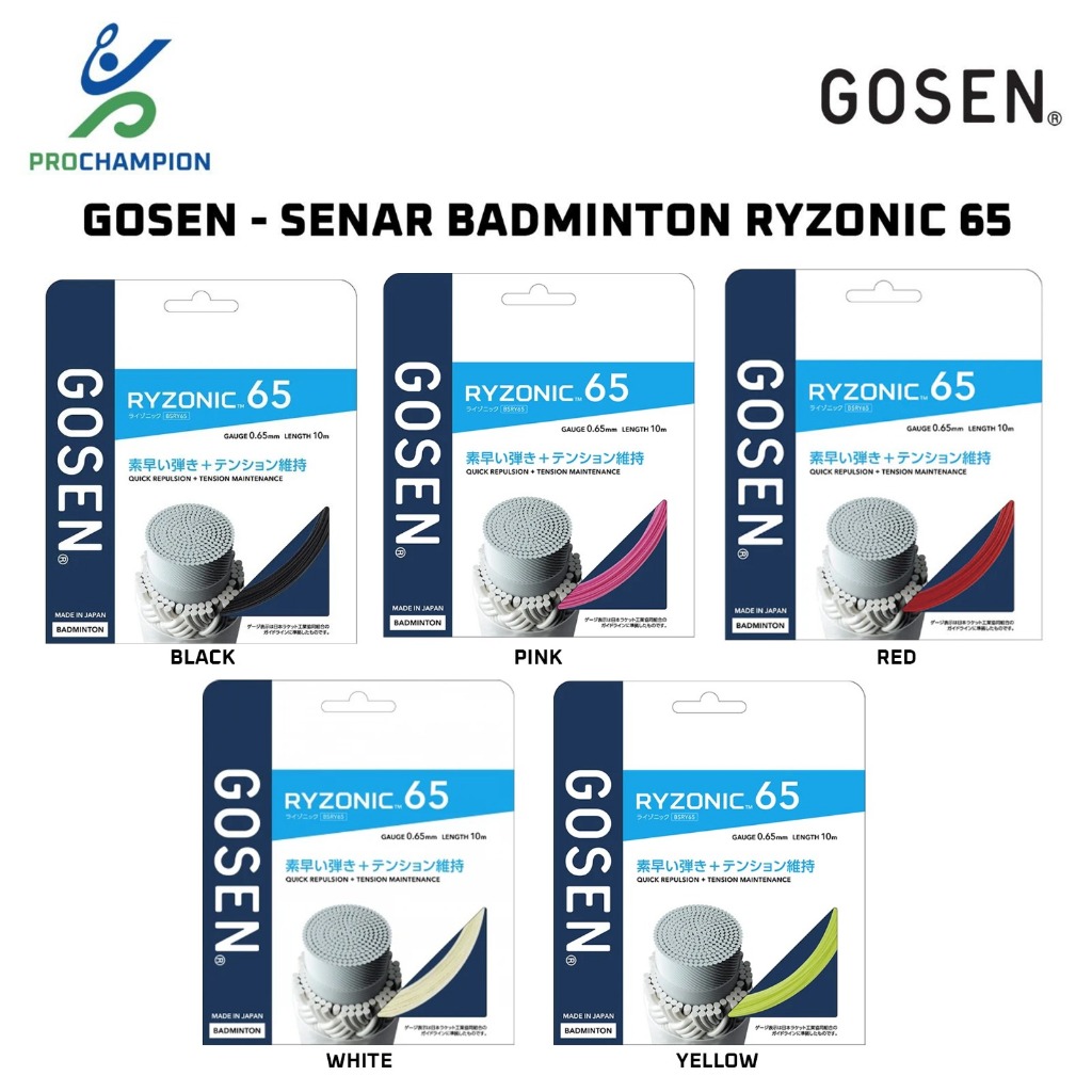 New  Senar Raket Badminton Gosen Ryzonic 65 BSRY65 JP