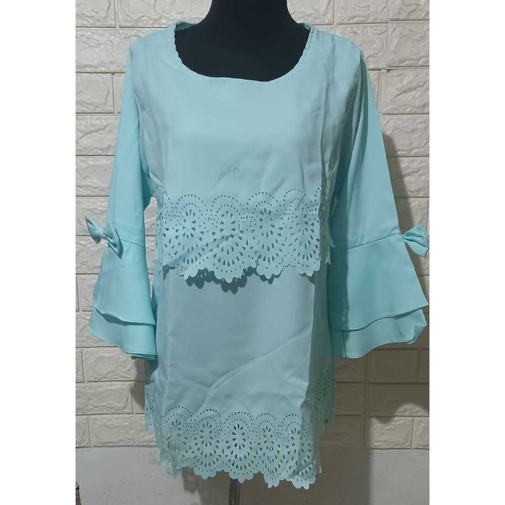 baju warna mint motif laser reject noda