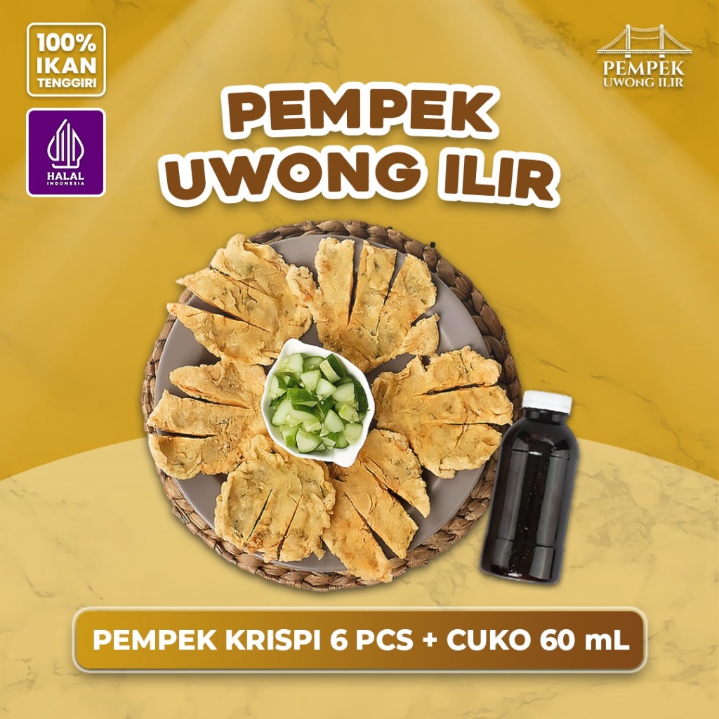 Pempek Palembang Asli Ikan 100% Tenggiri- Pempek krispi 6pcs Free Cuko 60ml