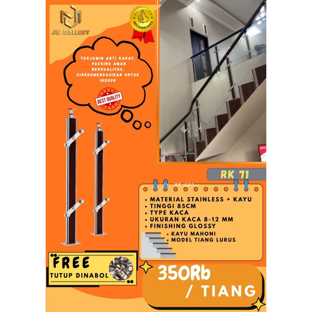 Tiang Railing RK 71 | Railing Kayu | Anti Karat
