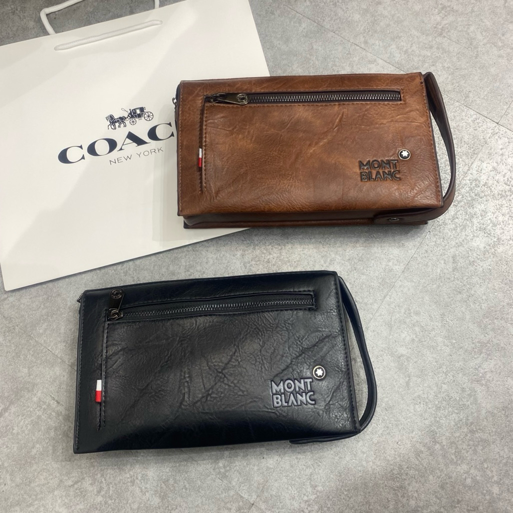 Handbag Kulit pria mont blanc kunci kode / tas tangan pria