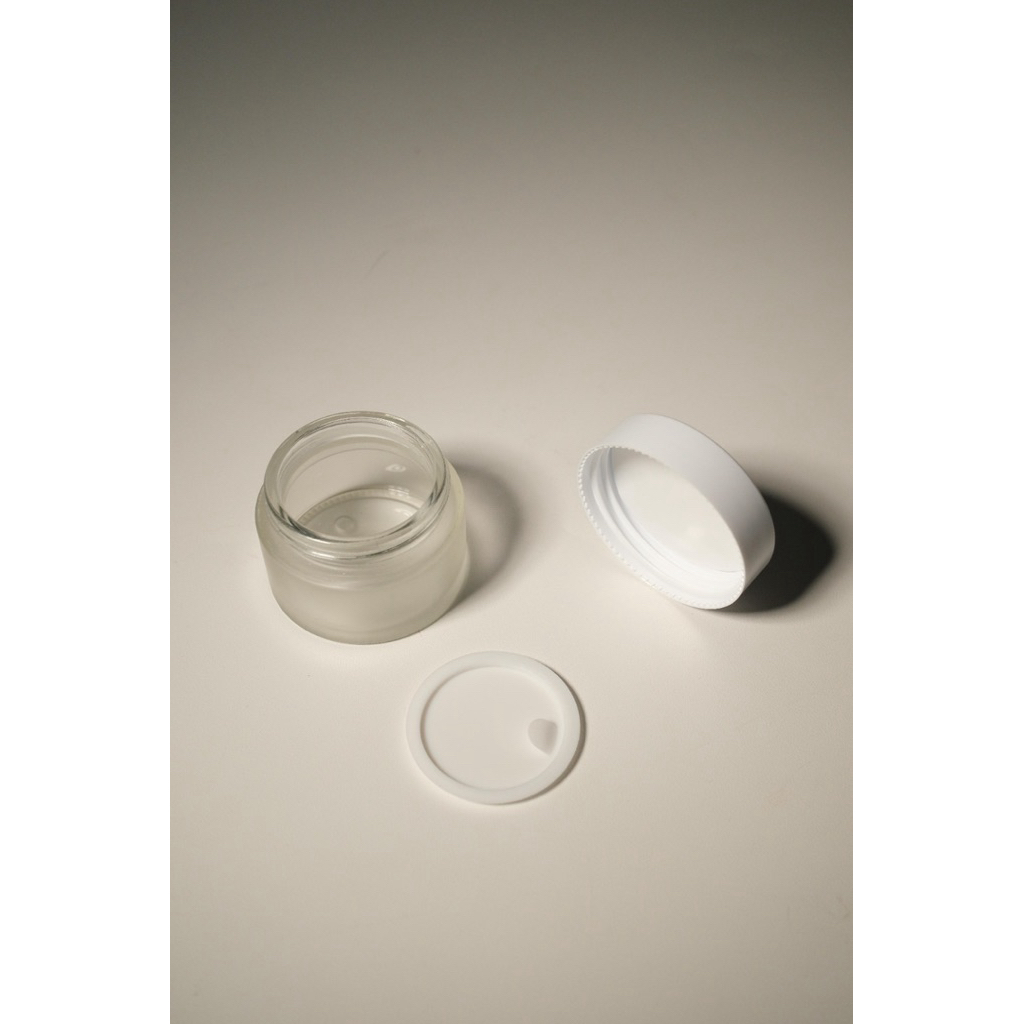 Pot Jar Kaca 30ml Frosted - Tutup Putih