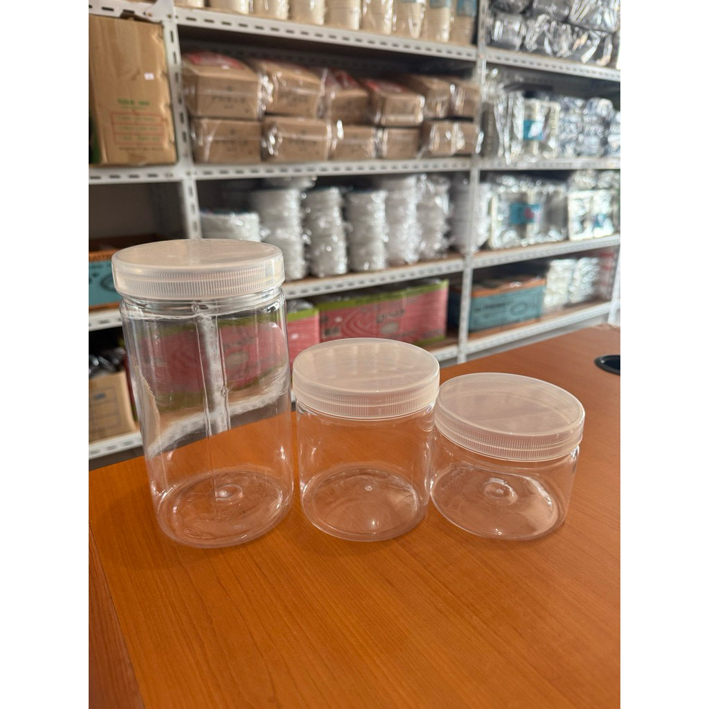 Toples Plastik bulat/ Toples Tabung Bening/ Toples Kue