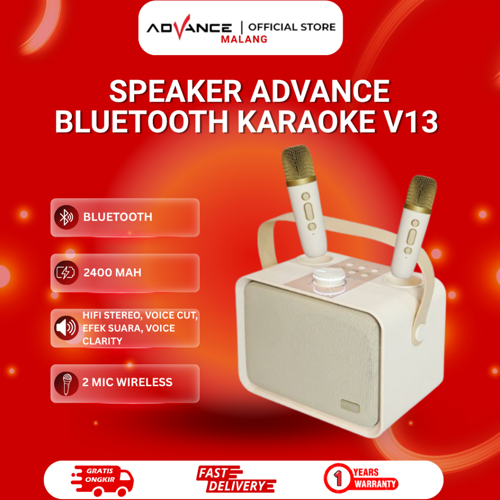 Speaker Advance Bluetooth Karaoke V13 + Mic