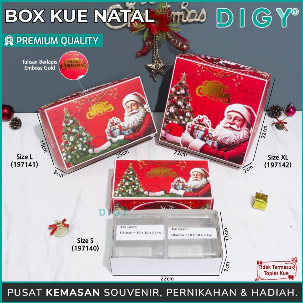 Box kue Natal /Dus kue lapis /Box kue keranjang/Due kue brownis /Kotak Hampers Natal Kue kering /Box
