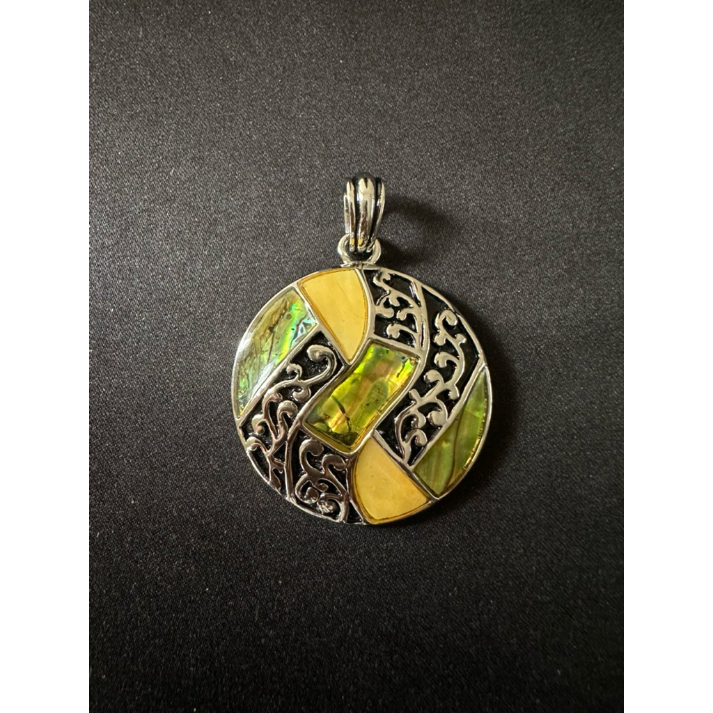 Lia Sophia Silvertone Abalone Inlay Pendant