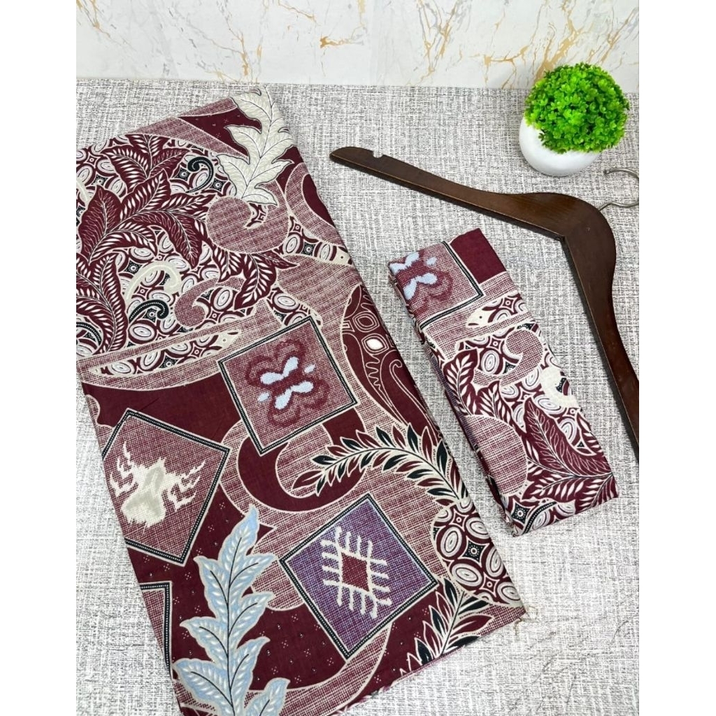 Kain Batik Printing Katun Halus New Motif Kain Batik Murah Warna Maroon Warna Merah Tua Marun