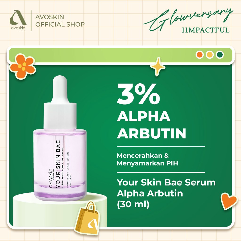 [CREATOR] Serum Avoskin Your Skin Bae Alpha Arbutin 30ml-Samarkan Bekas Jerawat, Mencerahkan dan Sam