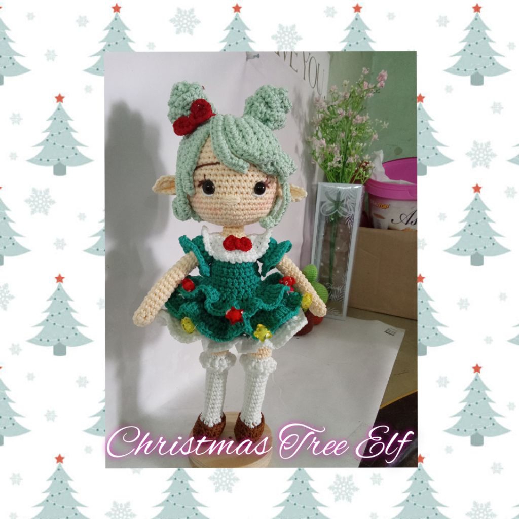 Boneka Rajut Amigurumi Christmas Elf