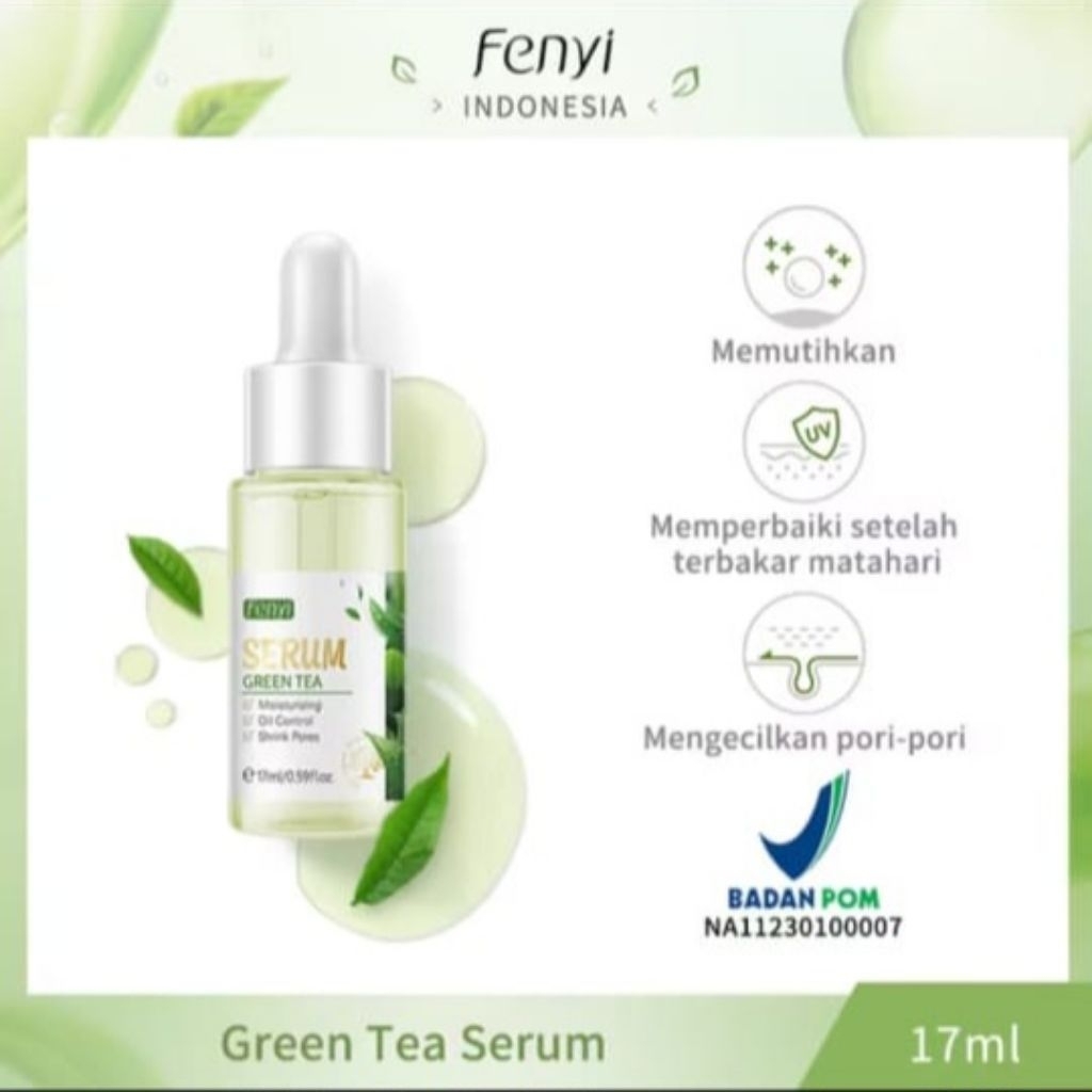 Fenyi Green Tea Serum wajah kencangkan pori pori menghilangkan jerawat dan bekas jerawat