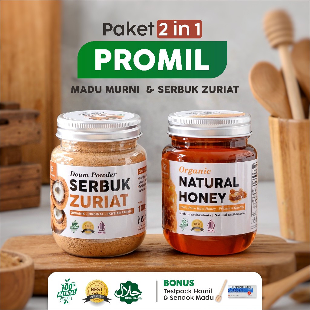 Paket Promil Serbuk Zuriat Murni dan Madu Promil Habbatusauda Habbatussauda