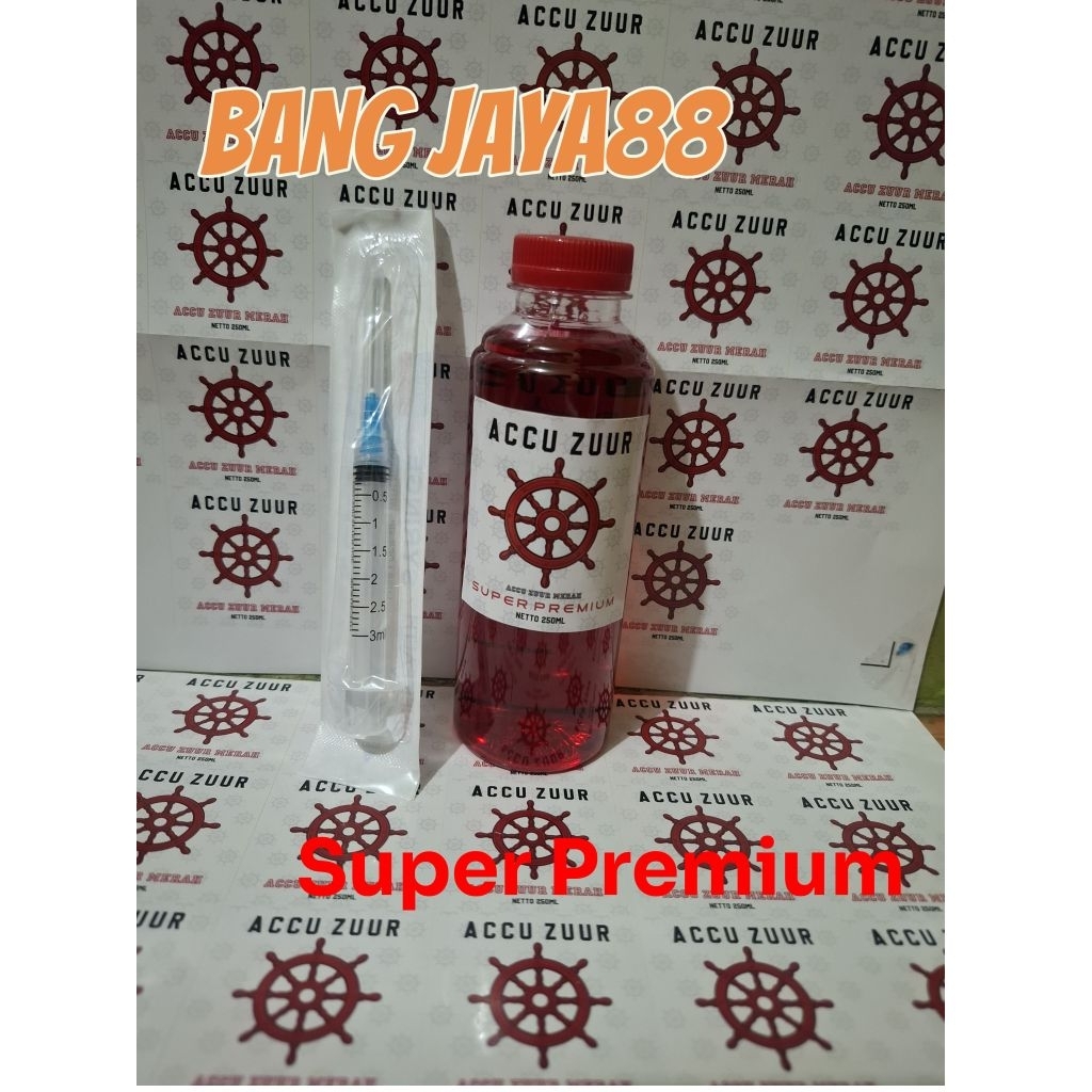Accu Zuur Merah Super Premium Air Aki Zuur 250ml Untik Aki Drop Aki Kering Gratis Suntikan