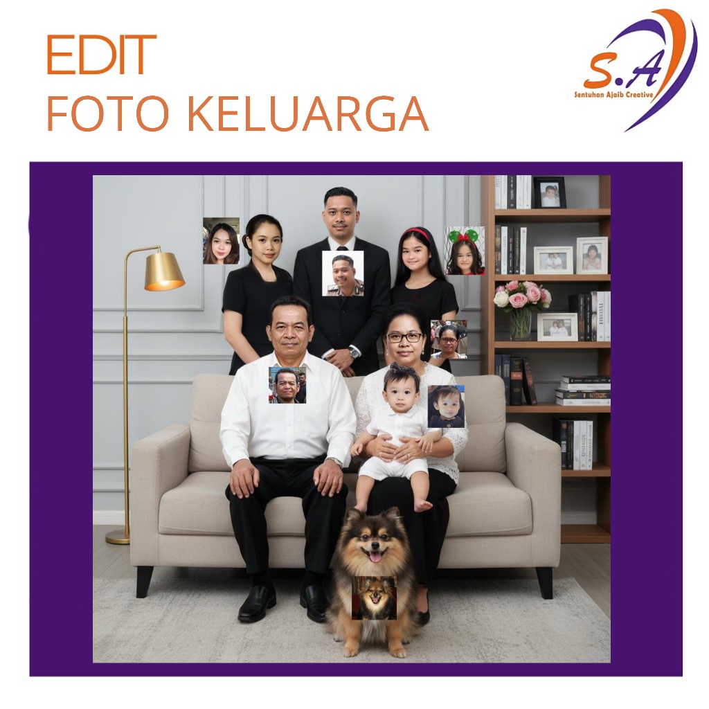EDIT PROFESIONAL MENGGABUNGKAN FOTO TERPISAH FOTO KELUARGA/TIDAK ADA FOTO STUDIO/MENGGABUNGKAN FOTO 