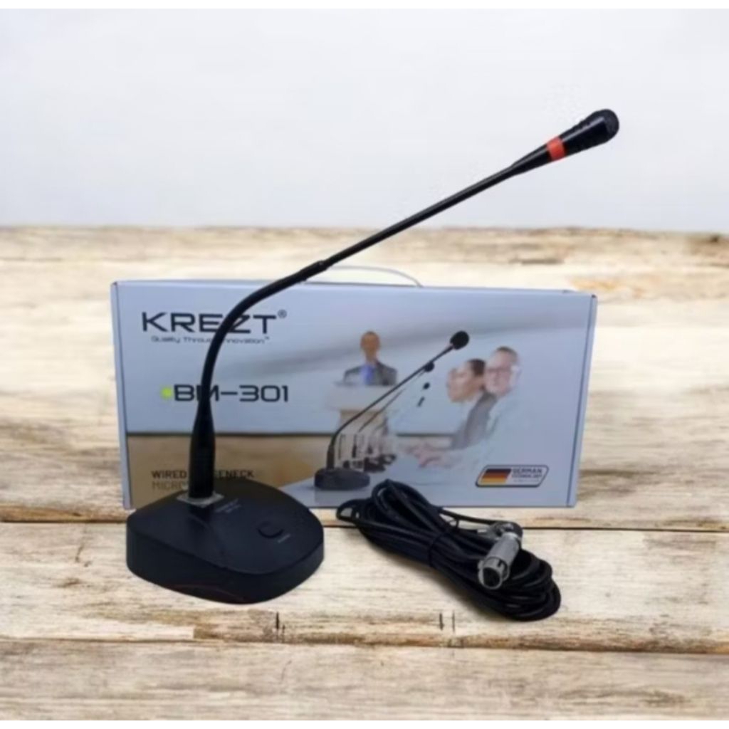 Mic Podium KREZT BM-301 Mik Meja Krezt Bm 301Mikropon Mimbar Krezt Bm301 Mikrofon Kabel Microphone