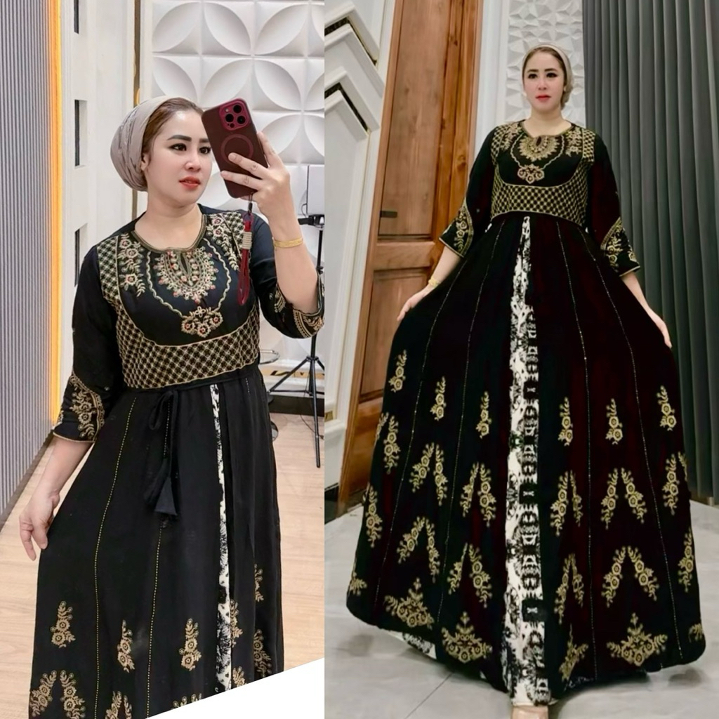 Gamis Sultan Hindi Wanita Terbaru Katun Rayon Premium