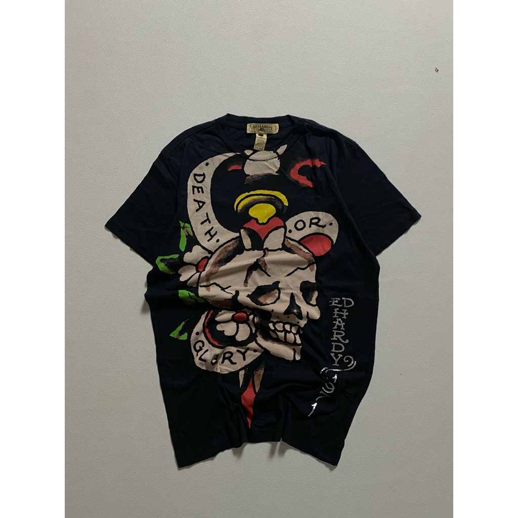 Ed Hardy scull print T-shirt 00s