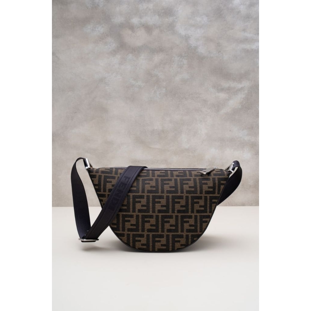 FENDI FF jacquard melon small crescent bag
Brown
