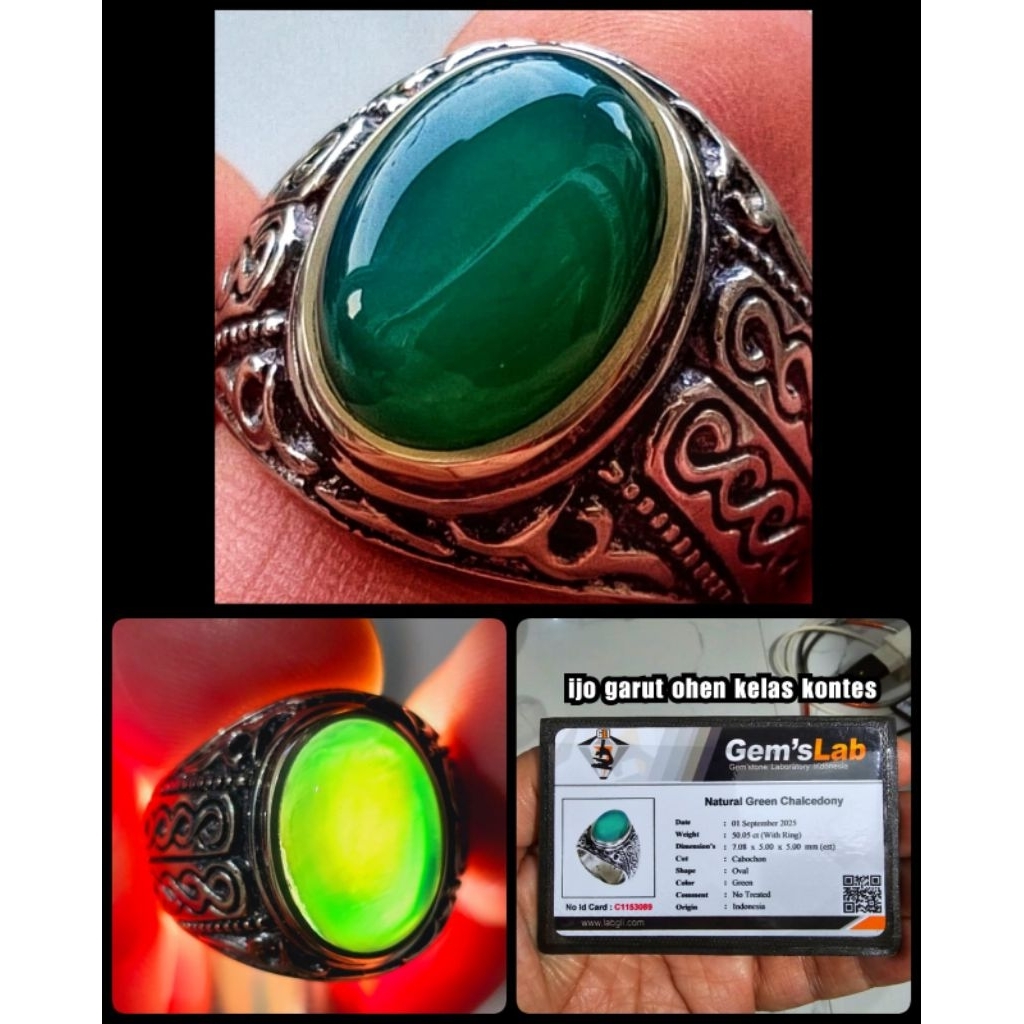 batu iji garut ohen kristal + memo lab id card