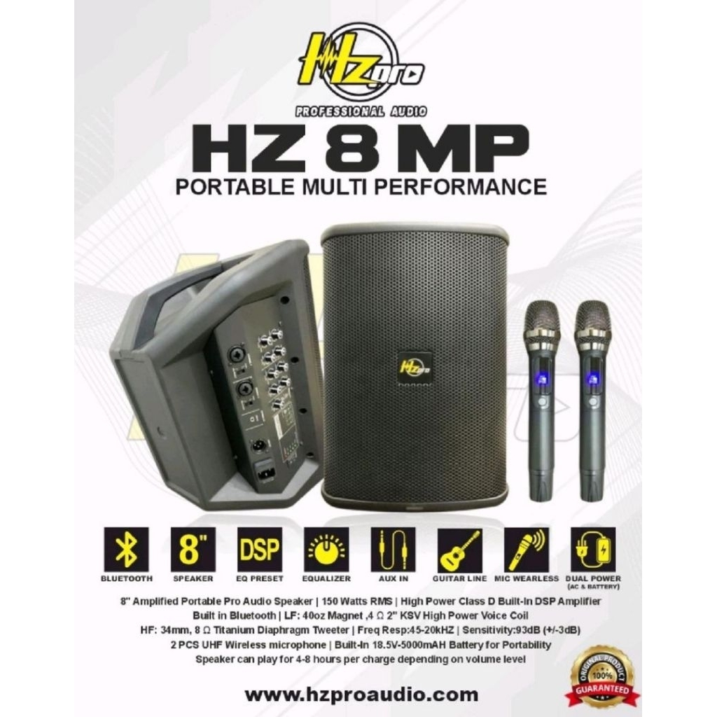 SPEAKER HzPRO HZ 8MP Portable Bluetooth DSP