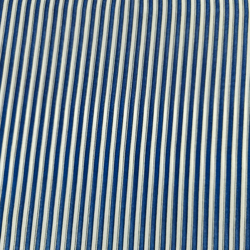 Kain Sifon Motif Salur Navy Putih - Halus, Anggun & Elegan.