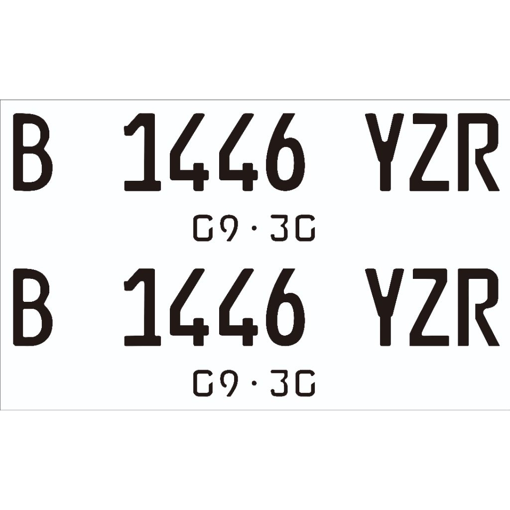 cutting stiker huruf dan angka plat nomor motor dan mobil font lama dan font baru