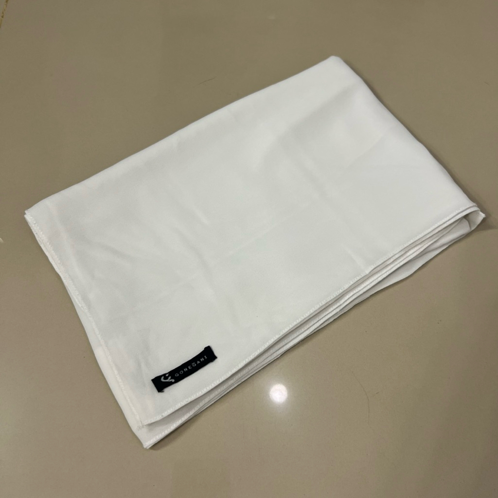 Gonegani Melayu Instant Shawl / Hijab Pashmina Instan / Ceruty Babydoll Scarves - Off White 70%