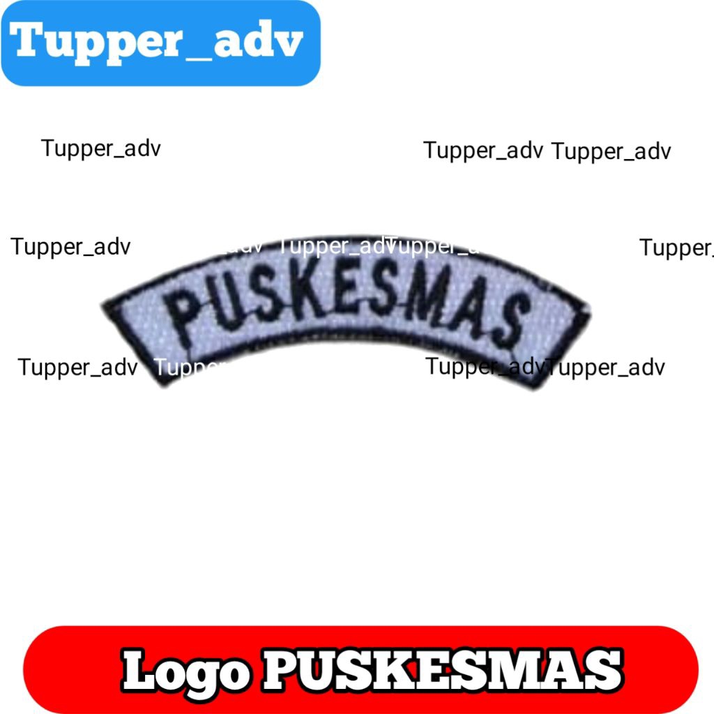 Bed Text PUSKESMAS Bordir / Bed Lokasi PUSKESMAS / Badge Tulisan Puskesmas Bordir