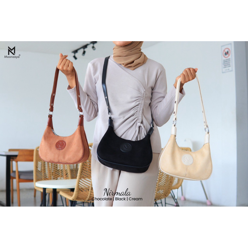 Moonzaya Tas Slingbag Nirmala / Nirmala Bahan Suede Premium Motif Vintage