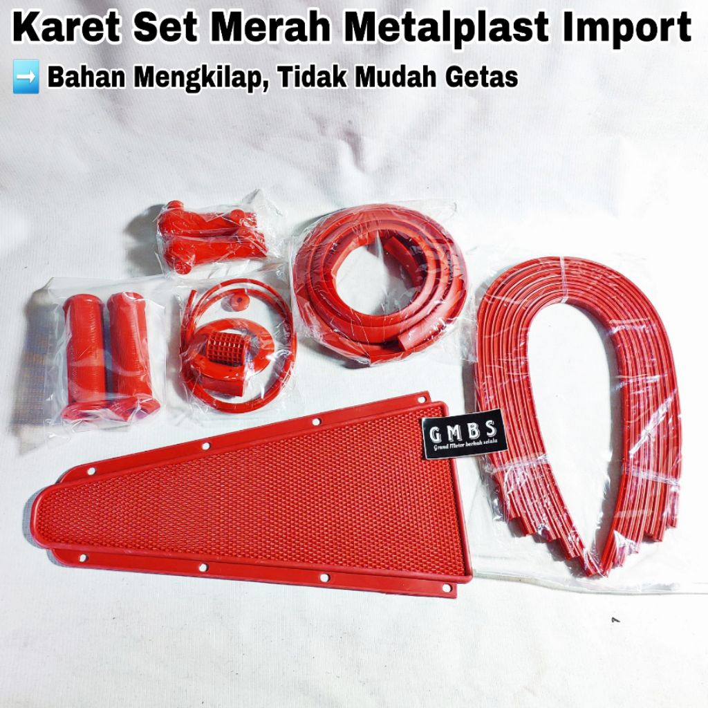 Karet Set Merah Metalplast Import Vespa VBA VBB VNB VGLA/B Kongo GL Super Sprint SS180