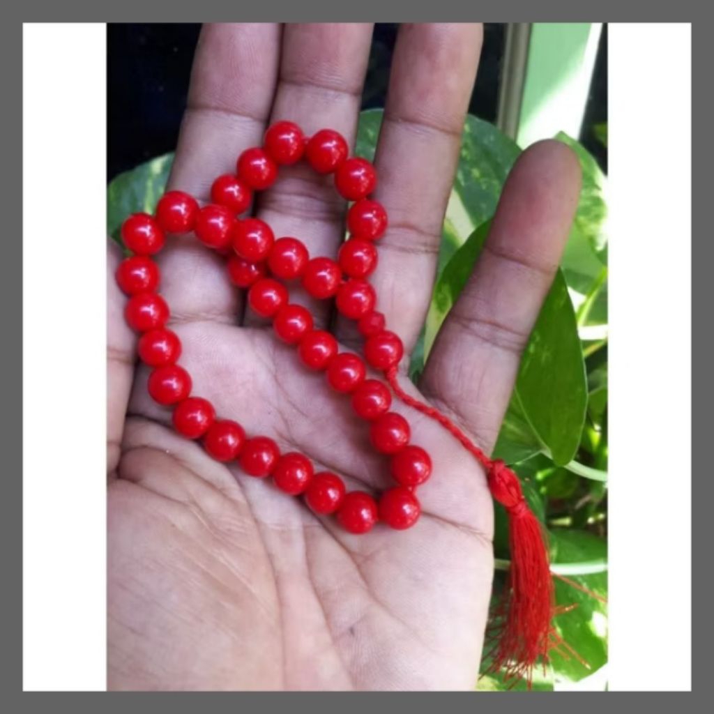tasbih batu merah marjan 33 8 mm