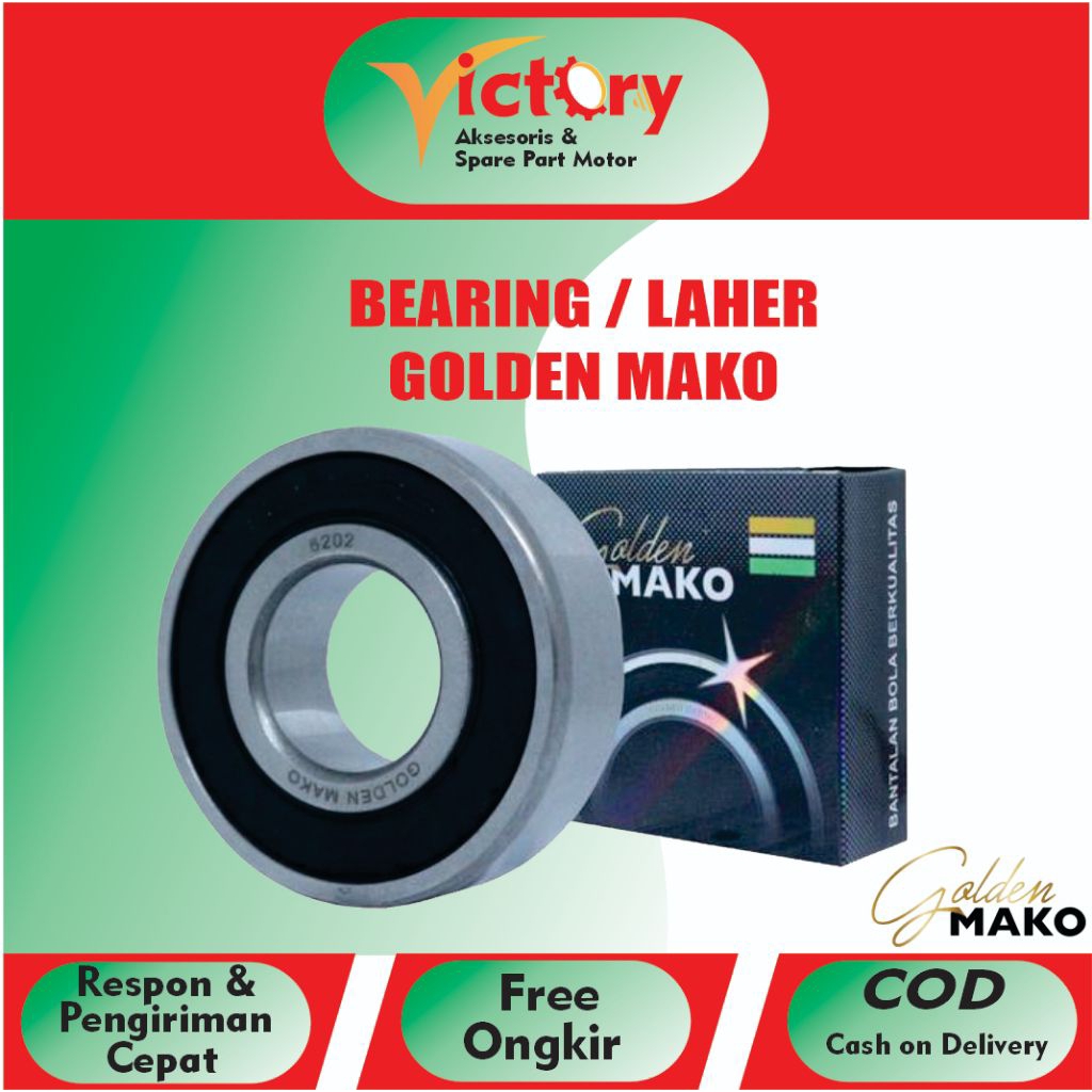 Bearing Laher Laker Golden Mako 6300 2RS Mio M3/GearGT/Soul NMAX Aerox / Lexi Xeon Vega R Jupiter Z 